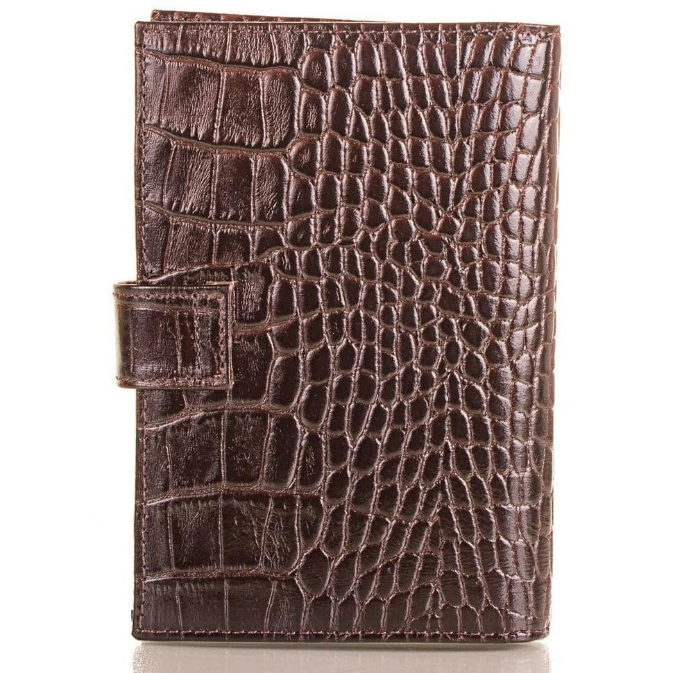 Обкладинка авто+паспорт шкіряна Desisan 102-19 коричневий кроко