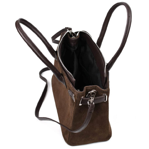 Замшева жіноча сумка тоут Італія Firenze fz382635 у кольорі з ременем