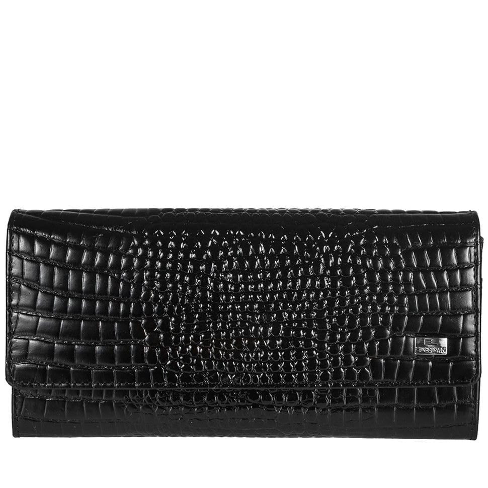 Гаманець жіночий шкіряний Desisan 150-633 чорний дрібний кроко