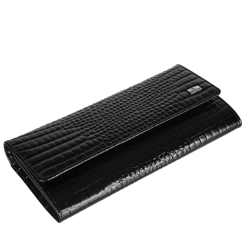 Гаманець жіночий шкіряний Desisan 150-633 чорний дрібний кроко