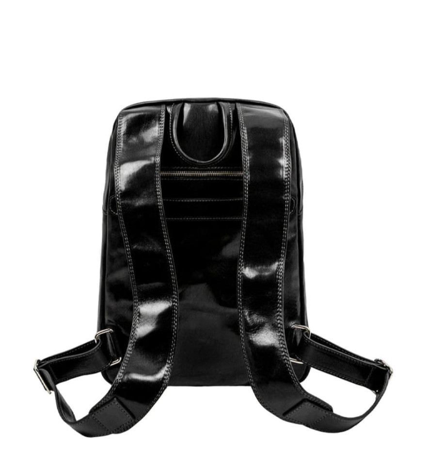 Leather Travel Backpack for Women - L.A. Confidential - Black color - Time Resistance 5240401W