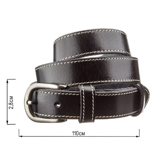 Елегантний чоловічий ремінь під штани з натуральної шкіри Grande Pelle 21452