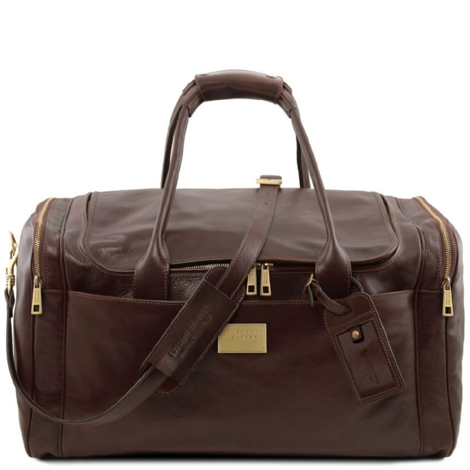 Дорожня шкіряна сумка з бічними кишенями - Великий розмір TL Voyager TL141281