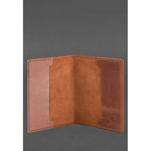 Шкіряна обкладинка для військового квитка 7.3 світло-коричнева Crazy Horse