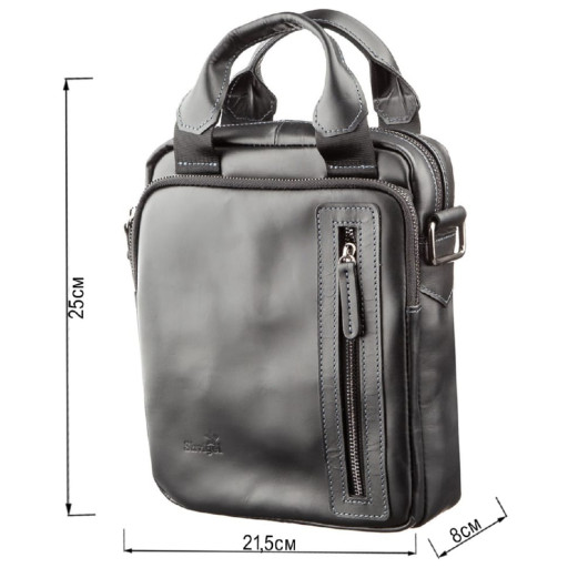 Сумка чоловіча SHVIGEL 11184 в гладку шкіру Чорна