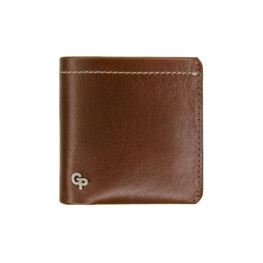 Leather wallet Grande Pelle 550623 glossy leather cognac
