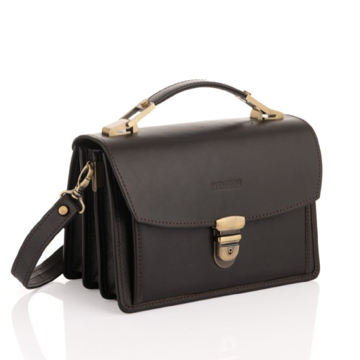 Коричнева ділова барсетка з плечовим ременем Newery N302GC