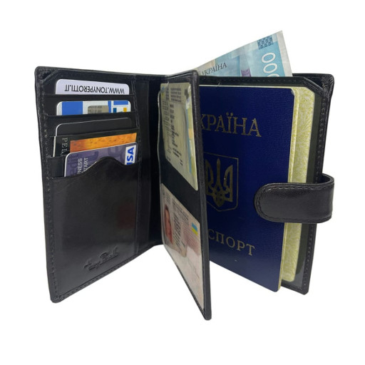 Leather wallet Italico 2242 nero black