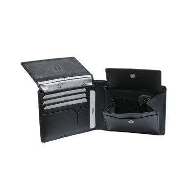 Leather wallet Cortina 5057 nero black