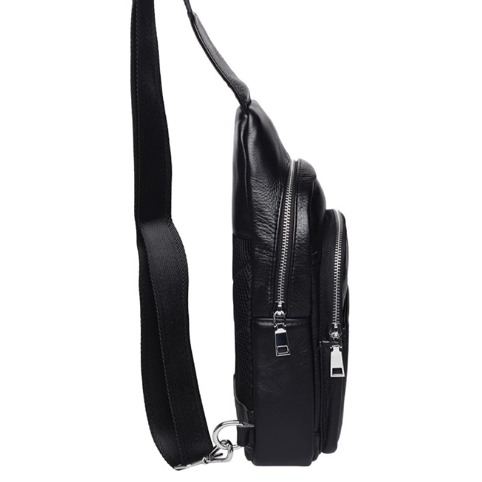 Чоловік шкіряний рюкзак через плече Keizer K1693-black