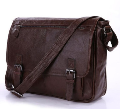 Men's bag Vintage 14089 for A4 format Brown