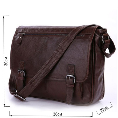 Men's bag Vintage 14089 for A4 format Brown