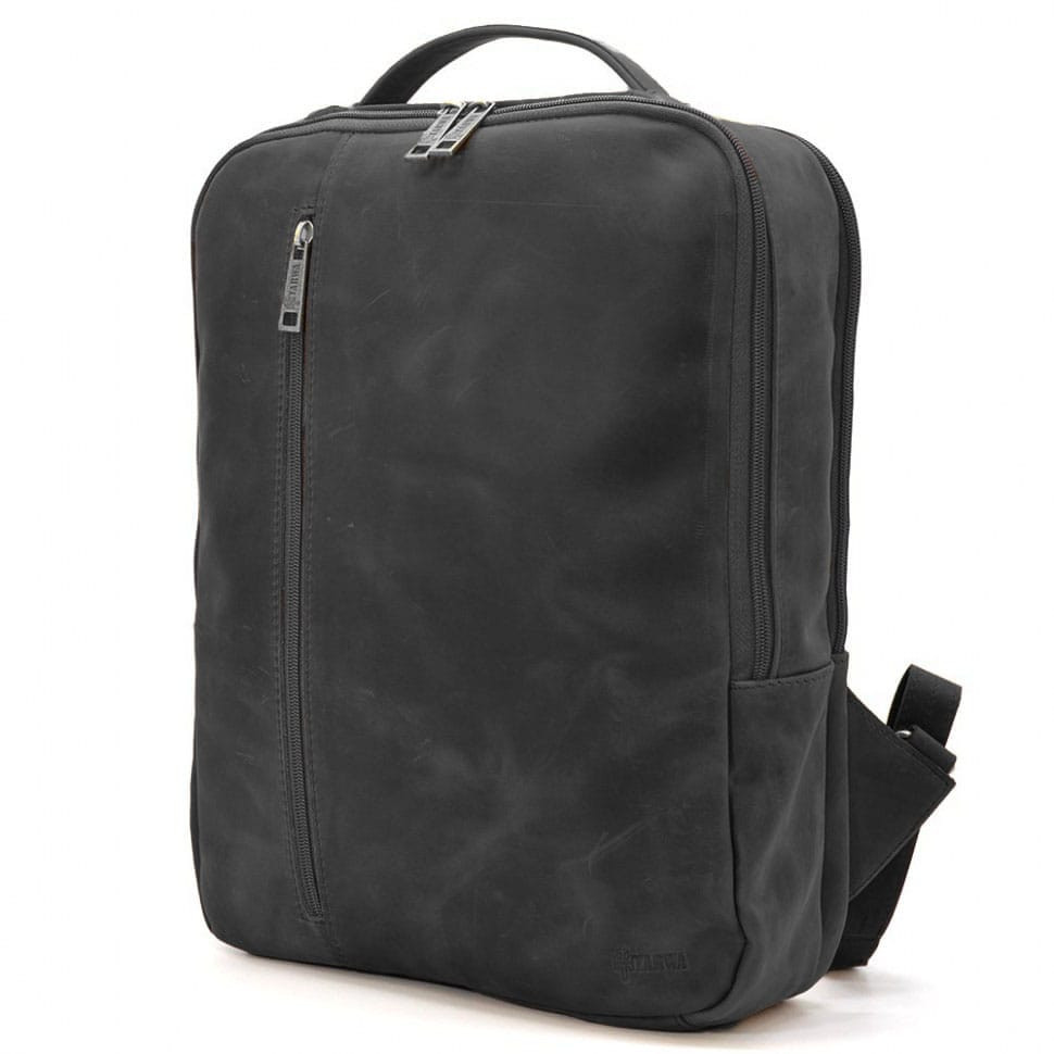 Leather backpack black TARWA RA-7287-3md horse leather