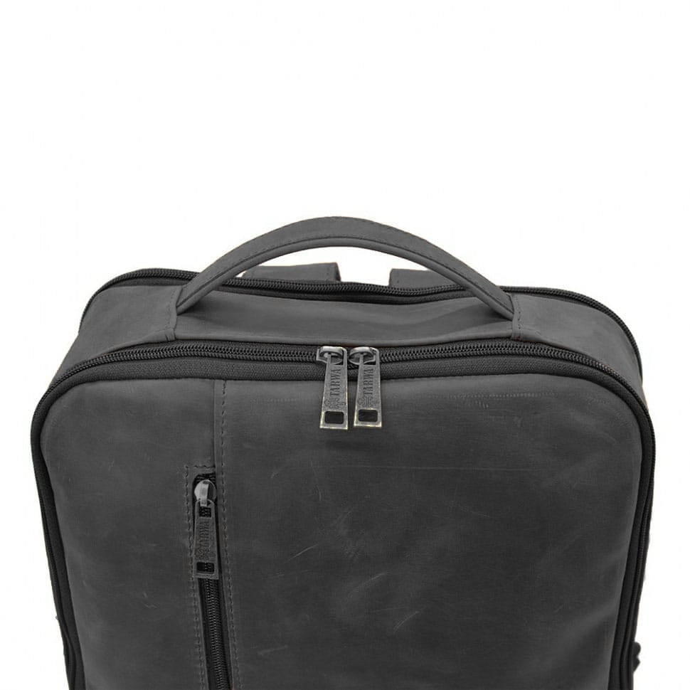 Leather backpack black TARWA RA-7287-3md horse leather