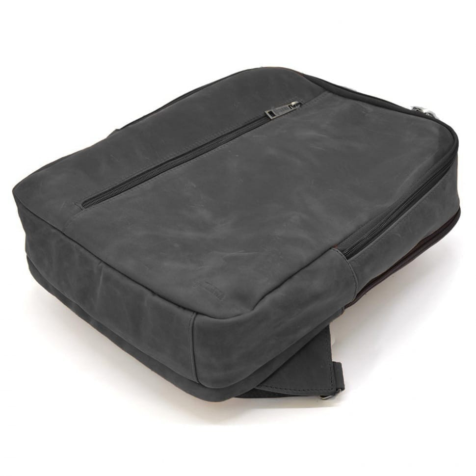 Leather backpack black TARWA RA-7287-3md horse leather