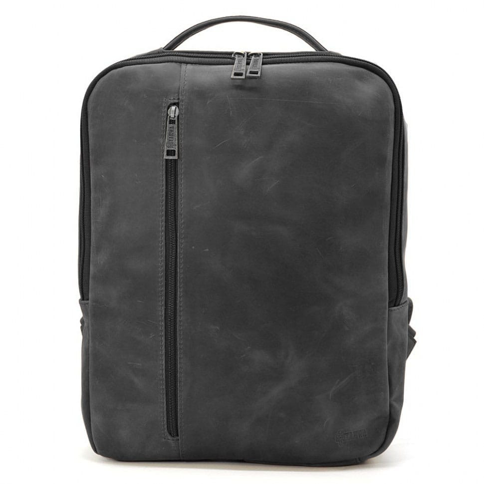 Leather backpack black TARWA RA-7287-3md horse leather