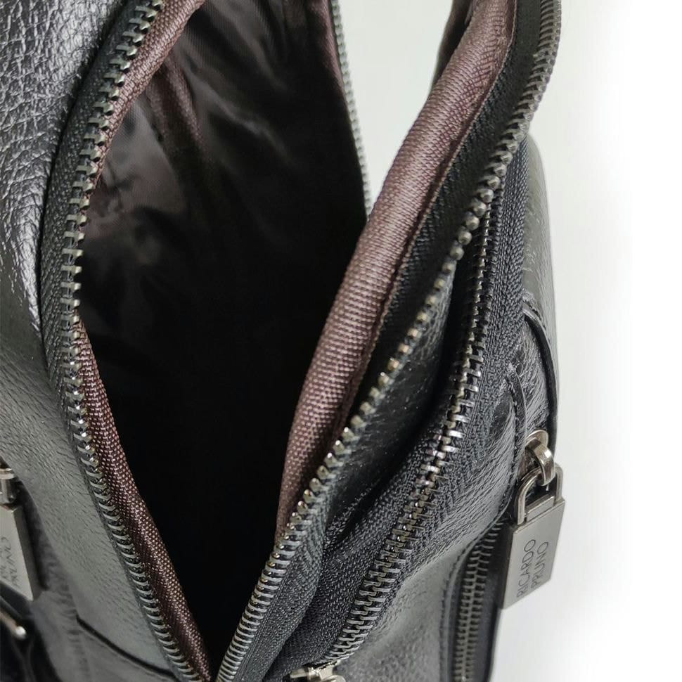 Слінг із натуральної шкіри колір чорний Ricardo Pruno RP-F-A25F-5605A