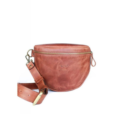 Vacation leather crossbody bag light brown vintage