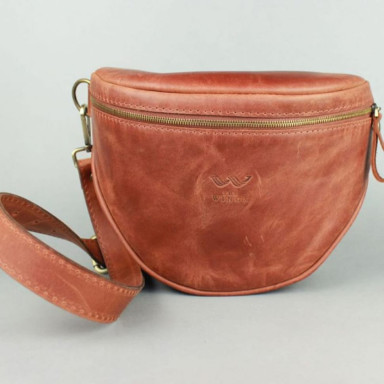 Vacation leather crossbody bag light brown vintage