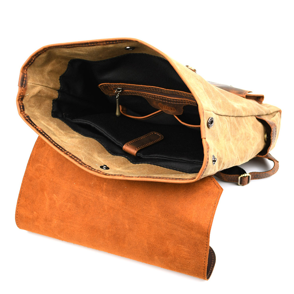 Рюкзак для ноутбука із канвас та крейзі хорс RYw-9001-4lx бренду TARWA