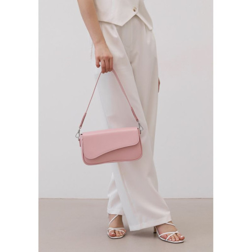 Жіноча шкіряна сумка Nona 2.0 рожева краст