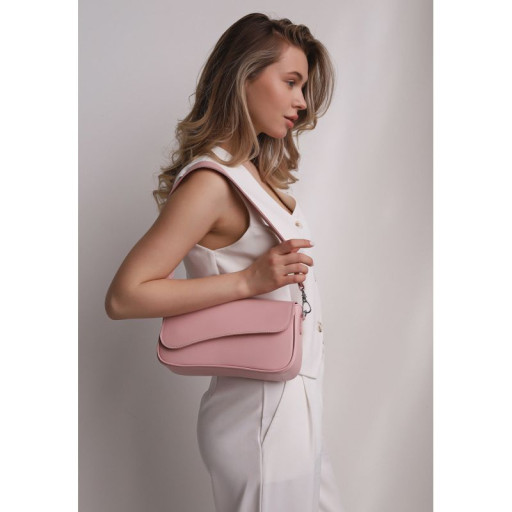 Жіноча шкіряна сумка Nona 2.0 рожева краст