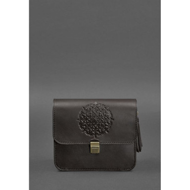 Lilu leather womens boho bag dark brown