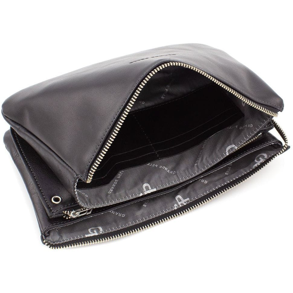 Барсетка чоловіча клатч, чорний Grande Pelle