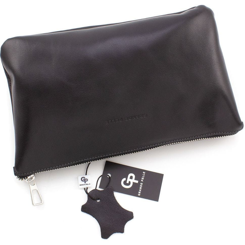 Барсетка чоловіча клатч, чорний Grande Pelle