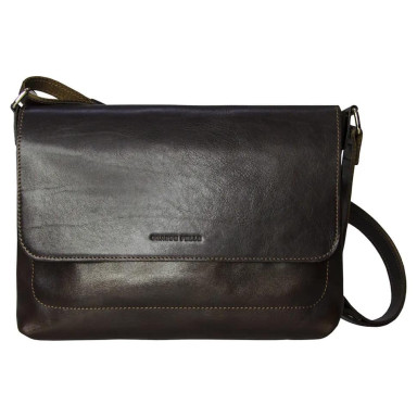 Mens messenger bag with flap Grande Pelle 753620