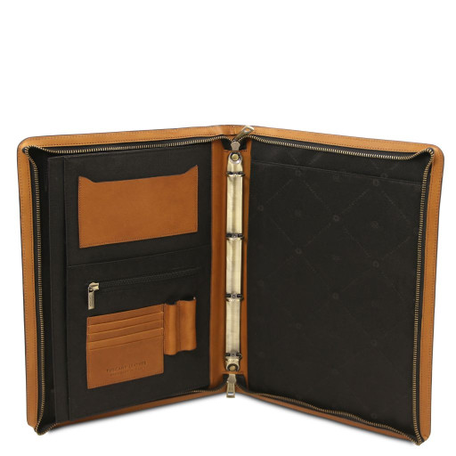 Augusto Leather document case with ring binder