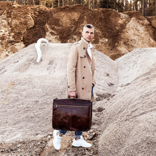 Шкіряна сумка для одягу - The Big Sleep - Коричневий колір - Time Resistance 5221901