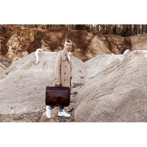 Шкіряна сумка для одягу - The Big Sleep - Коричневий колір - Time Resistance 5221901