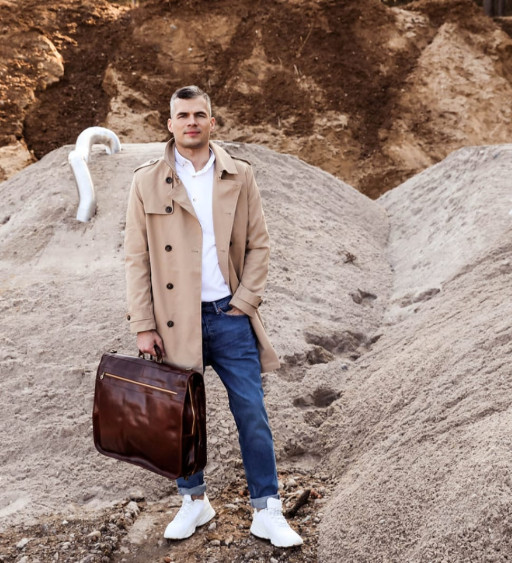 Шкіряна сумка для одягу - The Big Sleep - Коричневий колір - Time Resistance 5221901