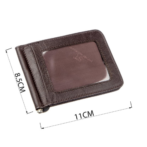 Зручний чоловічий затиск для купюр ST Leather 18938 Коричневий