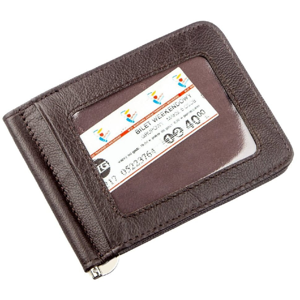 Удобный мужской зажим для купюр ST Leather 18938 Коричневый