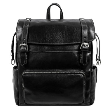 Leather Backpack - The Good Earth - Black color - Time Resistance 5221001