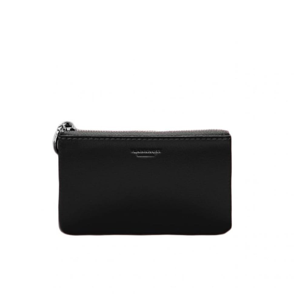 Шкіряна монетниця /міні-косметичка 3.0 чорна краст