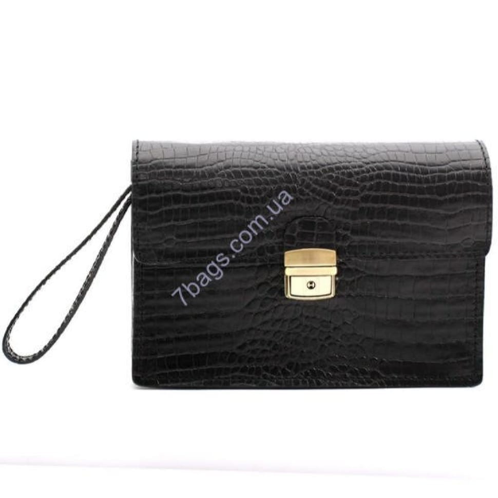 Класична шкіряна борсетки Manufatto з тисненням під шкіру рептилії
