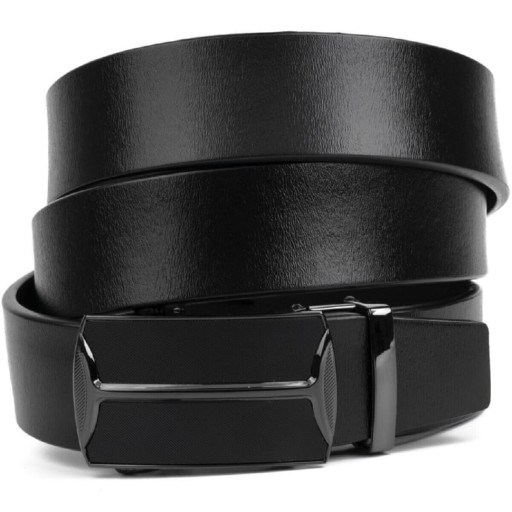 Чоловічий ремень з затемненим матовим металом Vintage 20267 Чорний