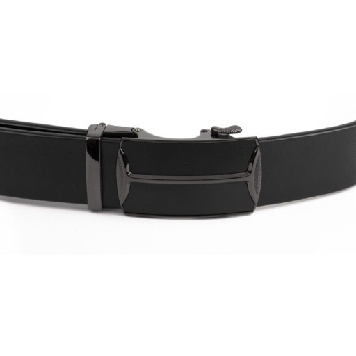 Чоловічий ремень з затемненим матовим металом Vintage 20267 Чорний