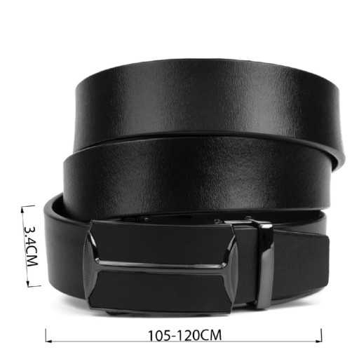 Чоловічий ремень з затемненим матовим металом Vintage 20267 Чорний