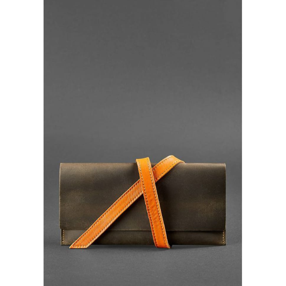 Voyager 1.0 leather travel case dark brown with orange