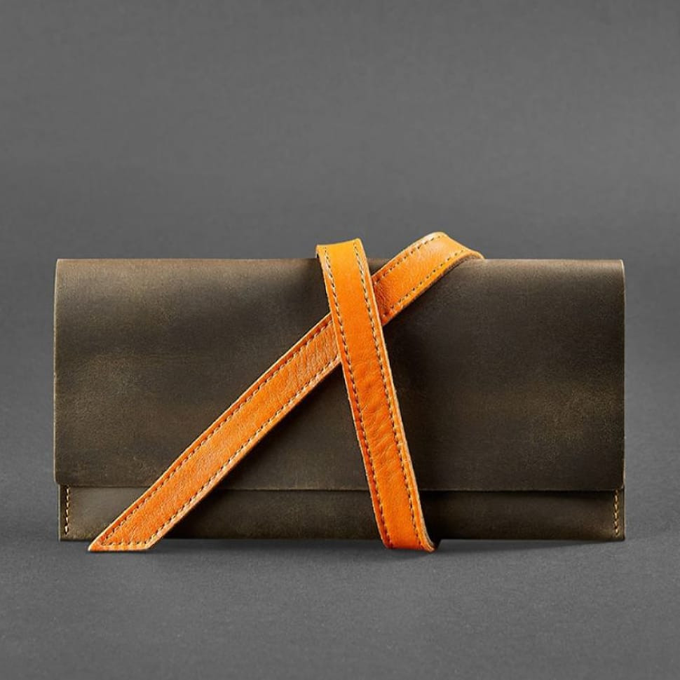 Voyager 1.0 leather travel case dark brown with orange