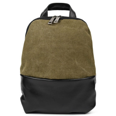 Mens sling chest bag made of leather and canvas TARWA GAh-1905-3md