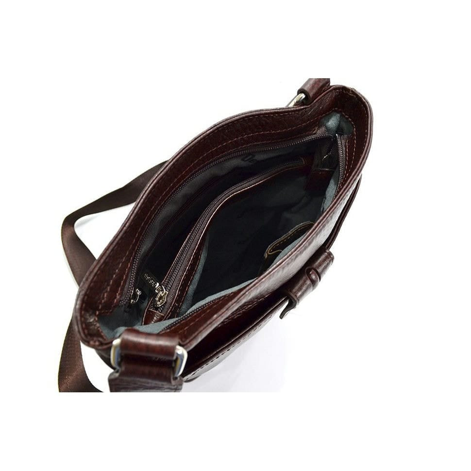 Барсетка мягкая кожаная DESISAN 1325-019 коричневый флотар