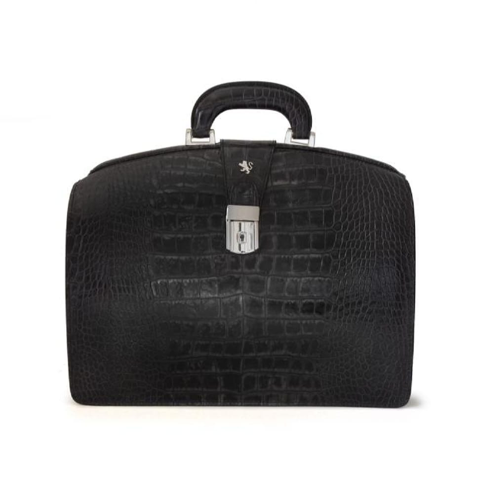 Pratesi KNE120/37 - Brunelleschi Small King Briefcase in cow leather King Black