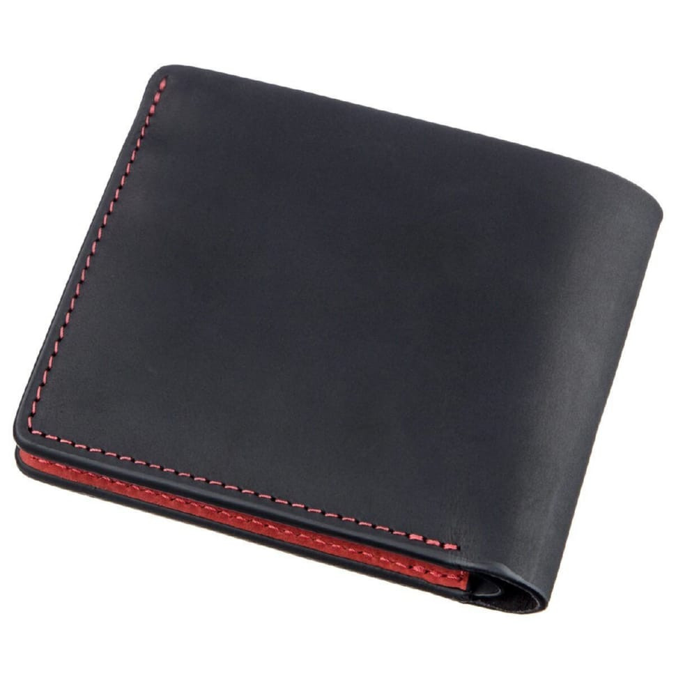 Практичний складаний гаманець з натуральної шкіри KARYA 21133 Чорний