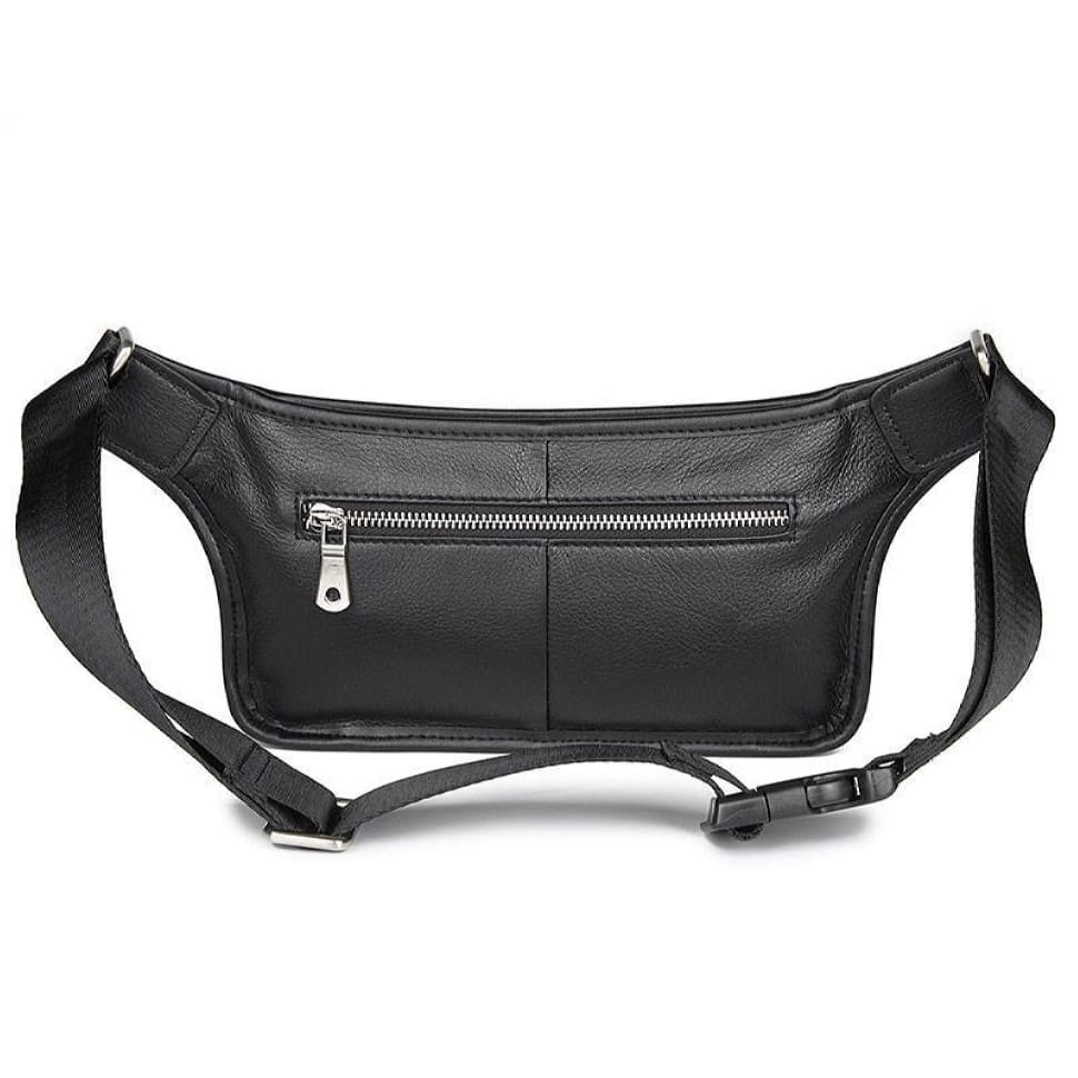 Genuine leather belt bag 3019A, black