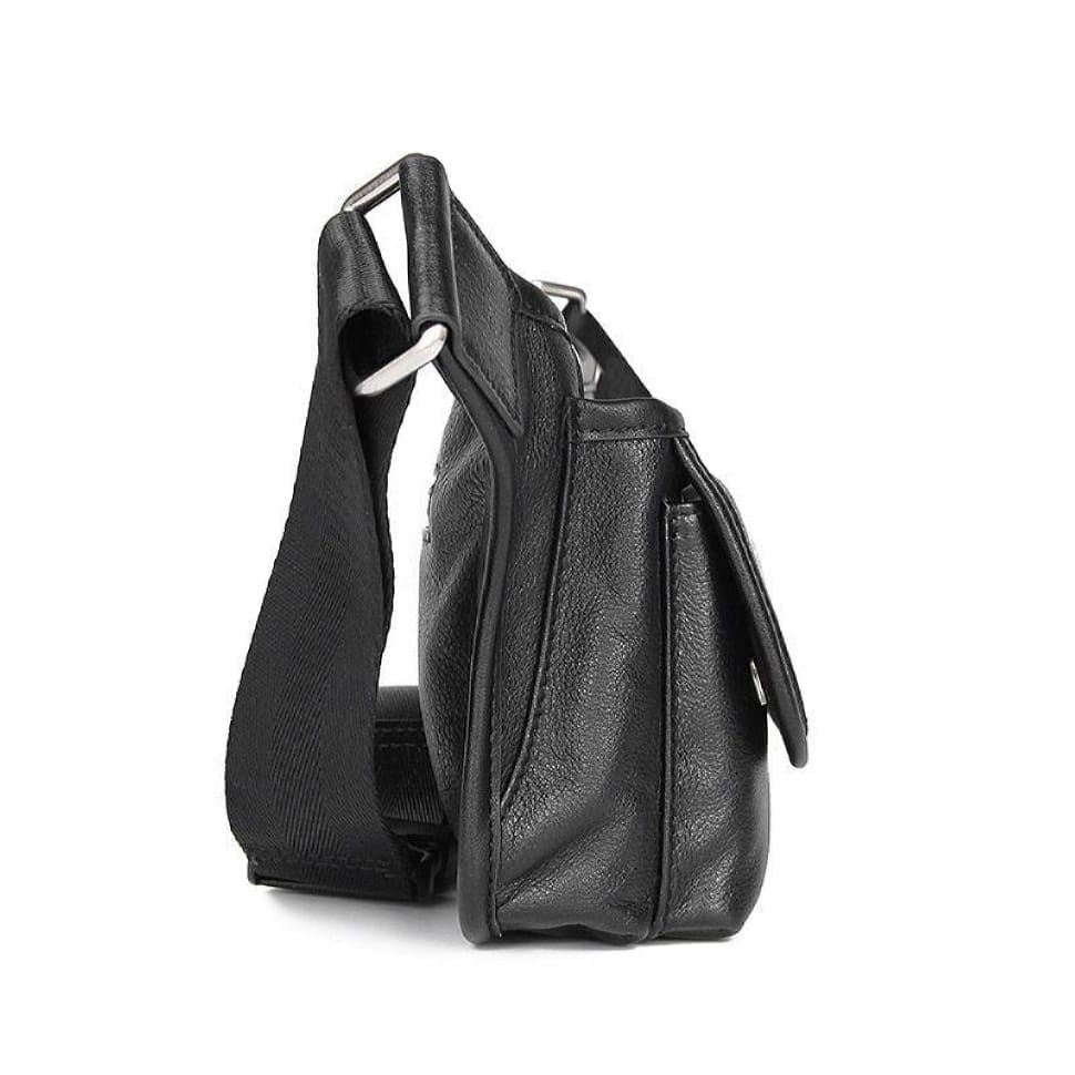 Genuine leather belt bag 3019A, black